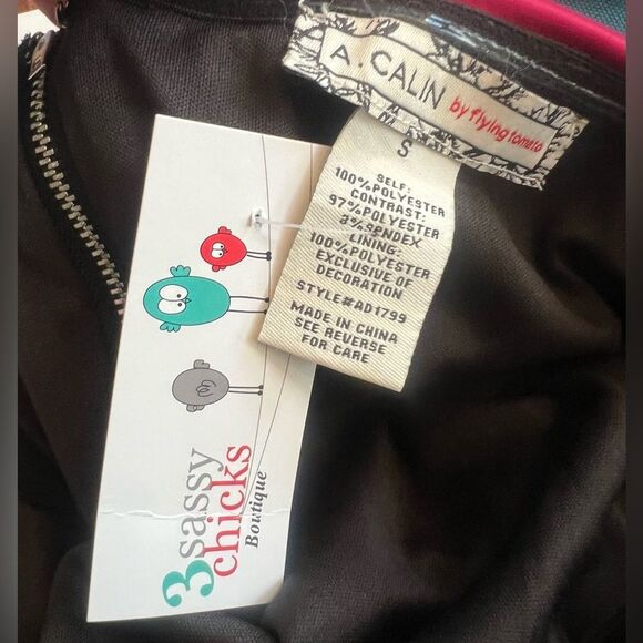 A. Calin by Flying Tomato Sequin Cocktail Dress Sz Small Colorful Strapless - Picture 8 of 8